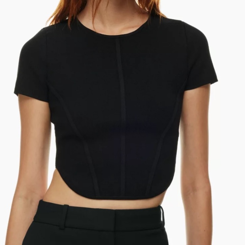 Aritzia color black Sculpt Knit Bustier Top NWT